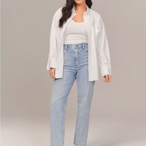 Abercrombie and Fitch Curve Love Ultra High Rise Ankle Straight Jean LIGHT 27S